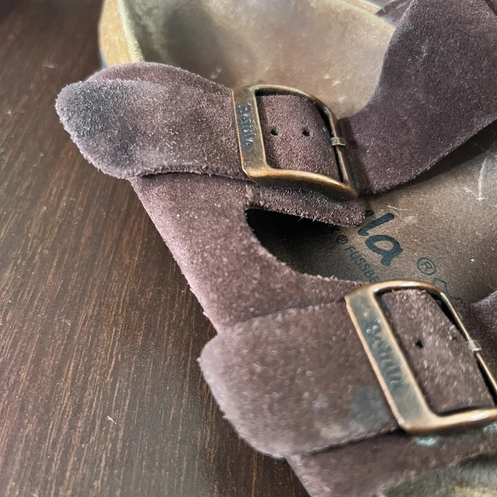 Birkenstock Betula Arizona Slide Sandals Brown Leather Women 7 Men 5 SEE‎ PHOTOS